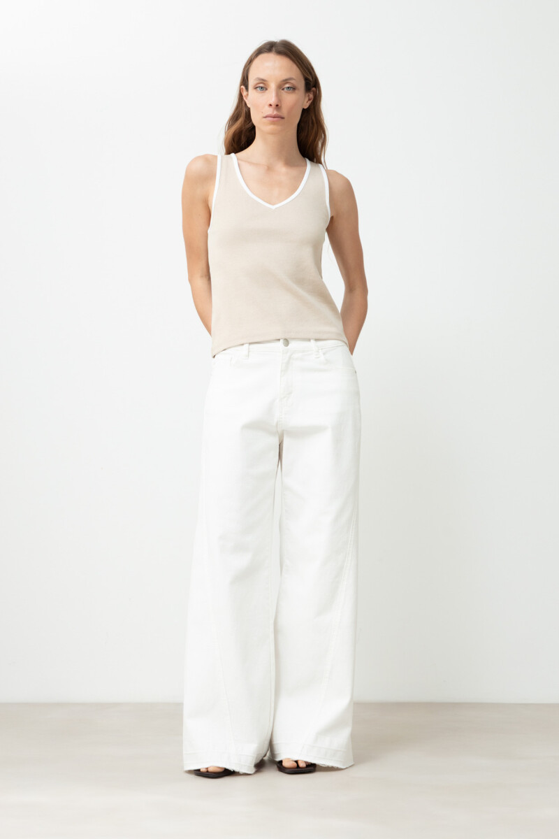 Jean wide leg Lena blanco