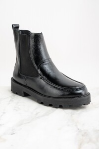Bota Cuero Negro