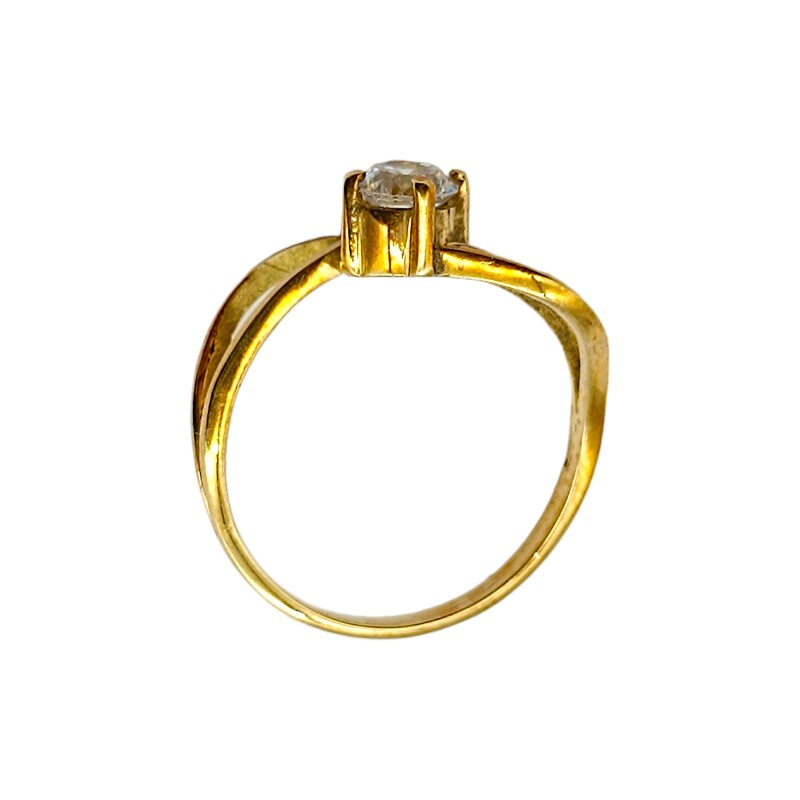 Anillo Solitario-Oro bajo-Piedra Zirconia-AN8082 conpiedra