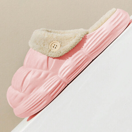 Pantufla Alta Gomón Antideslizante Unisex Corderito Rosa