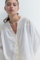 Blusa boho con bordados blanco