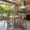 JGO MESA CUAD P/JARDIN BEIGE COMB 5PZAS Unica