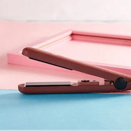 Planchita mini para el pelo con estuche Marrón