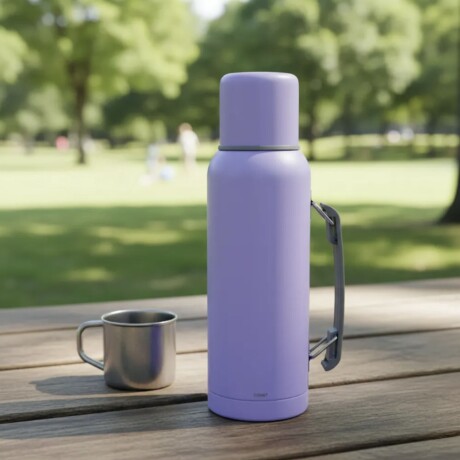 Termo en acero inox con Manija de 1 lt Lila