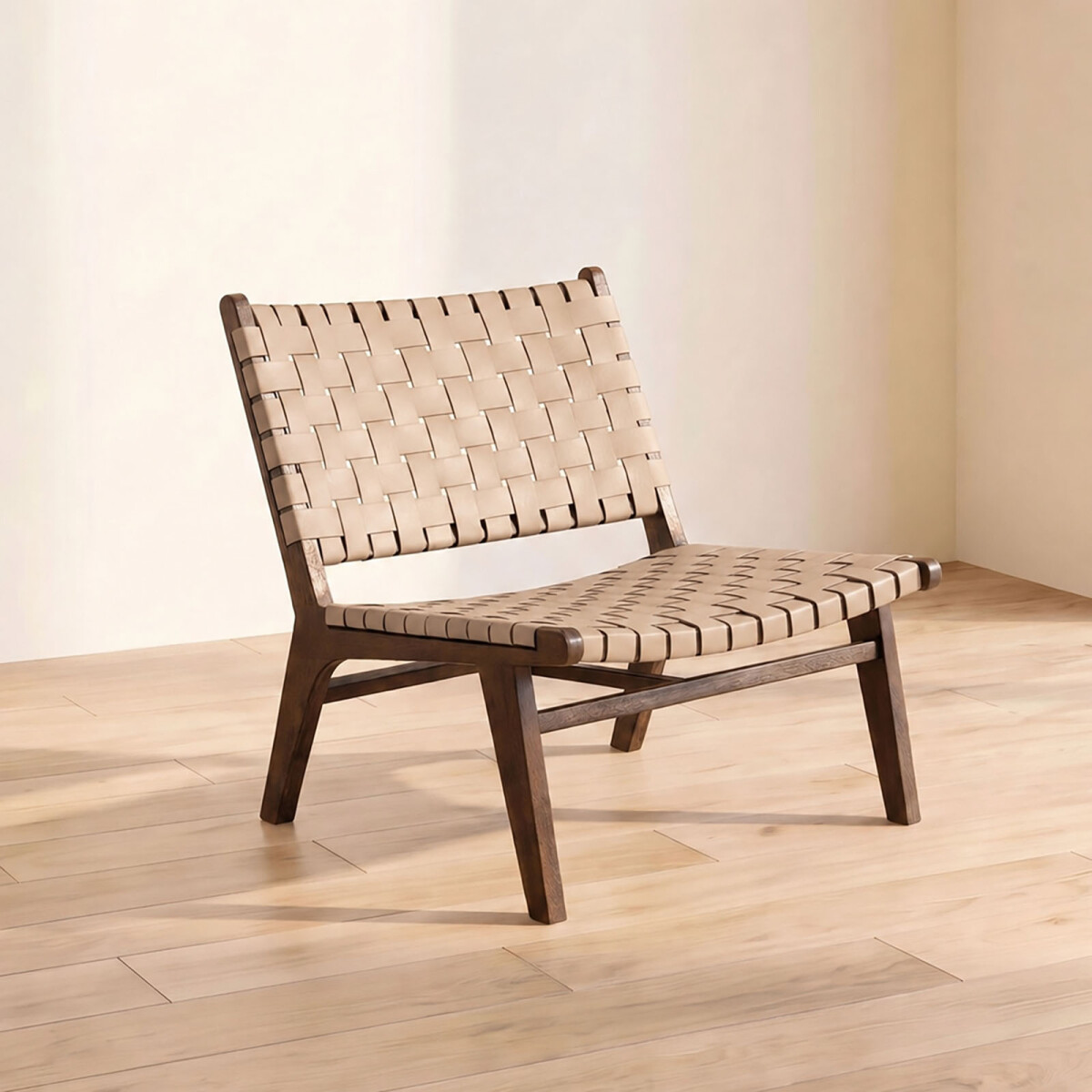 BUTACA - CUERO-Y-MADERA MARRON KAIA TAUPE 