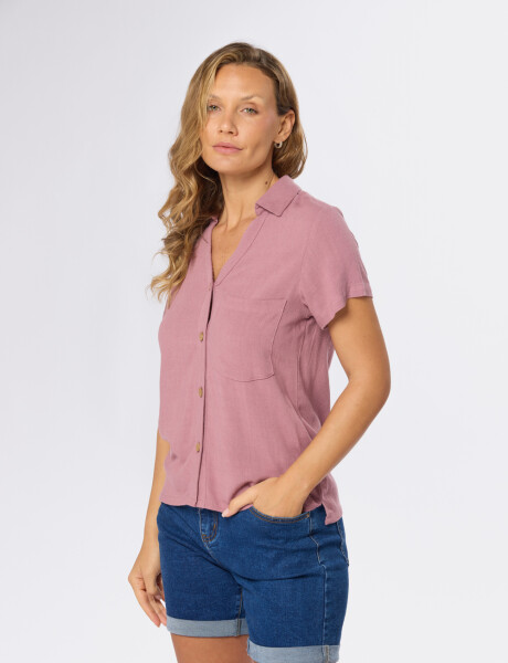 CAMISA DE LINO LISA Rosado