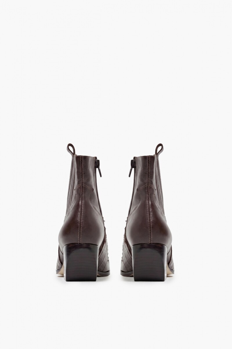 Bota de cuero Texi croco chocolate