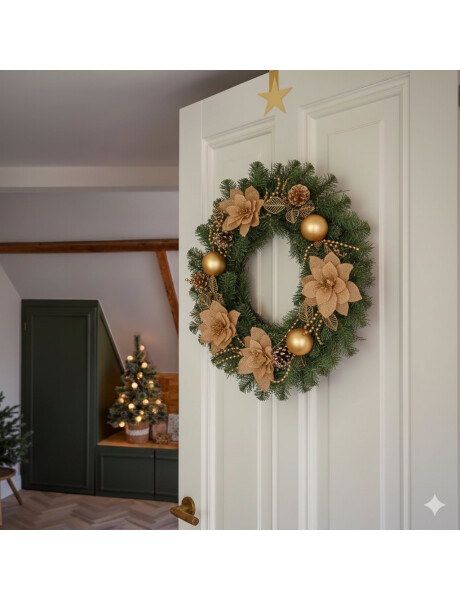 CORONA NAVIDEÑA RUSTICA 30 CM. CORONA NAVIDEÑA RUSTICA 30 CM.