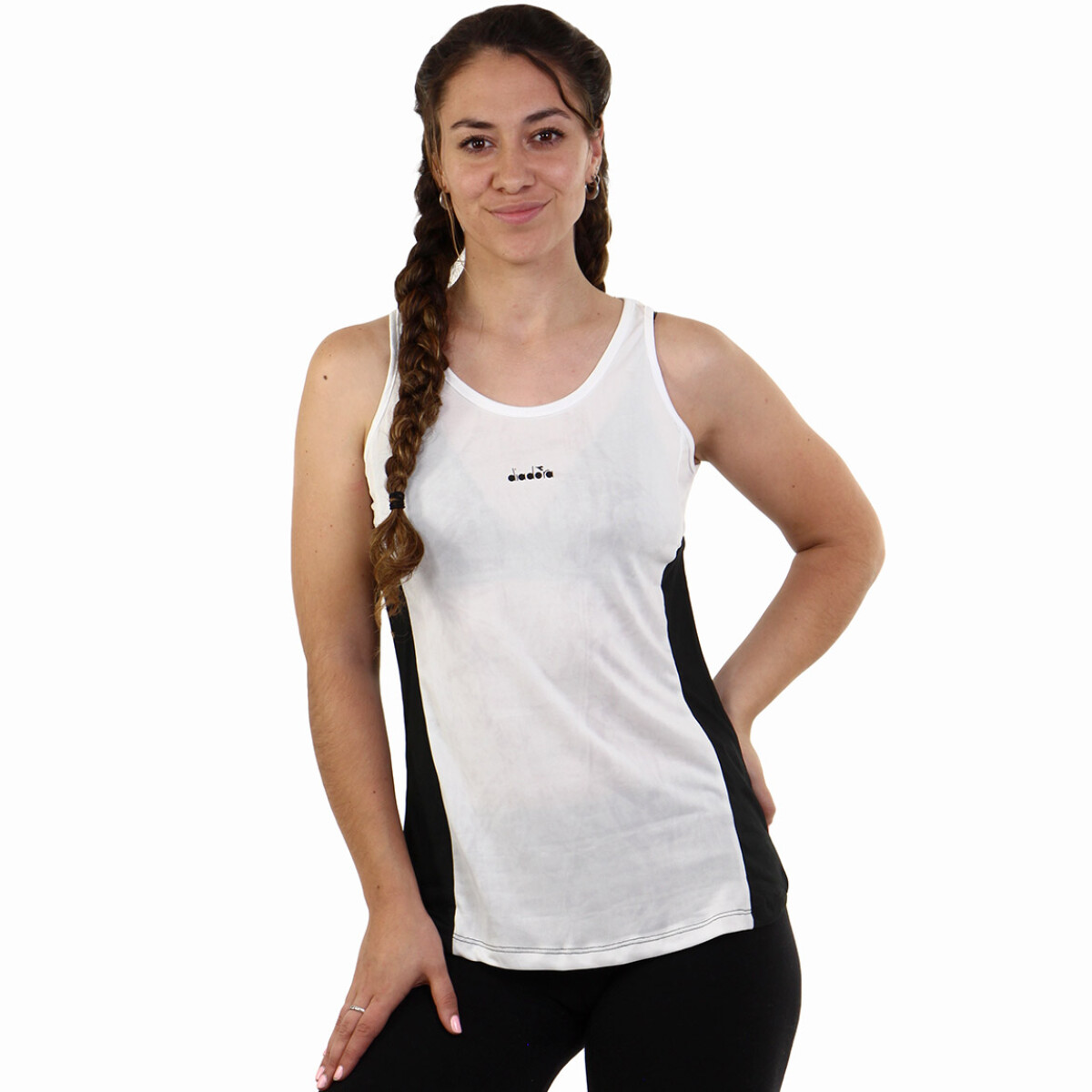 Diadora Ladie's Dry Fit T-shirt - White/black - Blanco-negro 