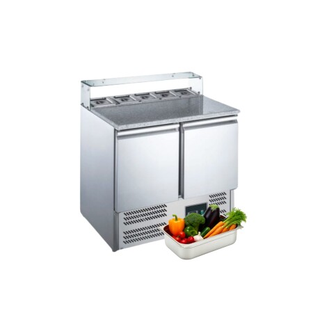 Heladera Bajo Mesada 250 Litros 2 Puertas con Topinera GN 1/6 Heladera Bajo Mesada 250 Litros 2 Puertas con Topinera GN 1/6