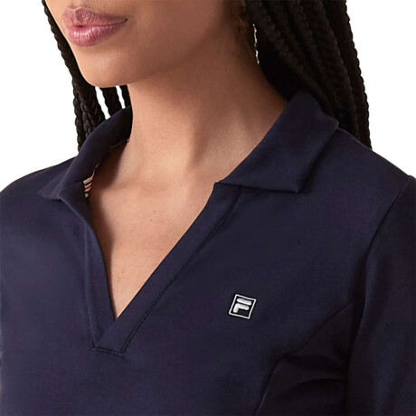 Fila Ml Fit Letter Touch Polo Manga Larga Casual Para Mujer Marino