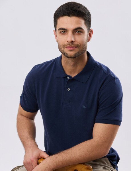 REMERA POLO LISA PIQUÉ Azul