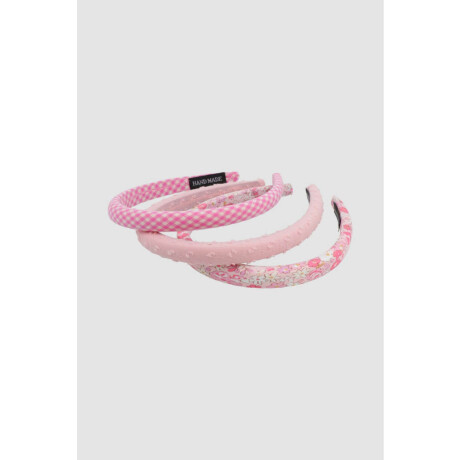 Set x3 vinchas estampadas infantil Rosado