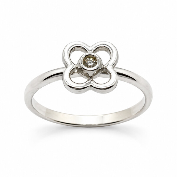Anillo Fiore de MOON en Plata 925 con brillante Anillo Fiore de MOON en Plata 925 con brillante