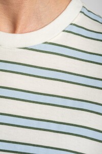Remera Rayada Algodón Celeste