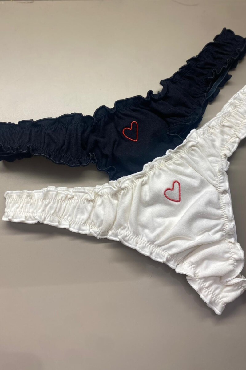 Pantie Cata Less - Bordada Crema