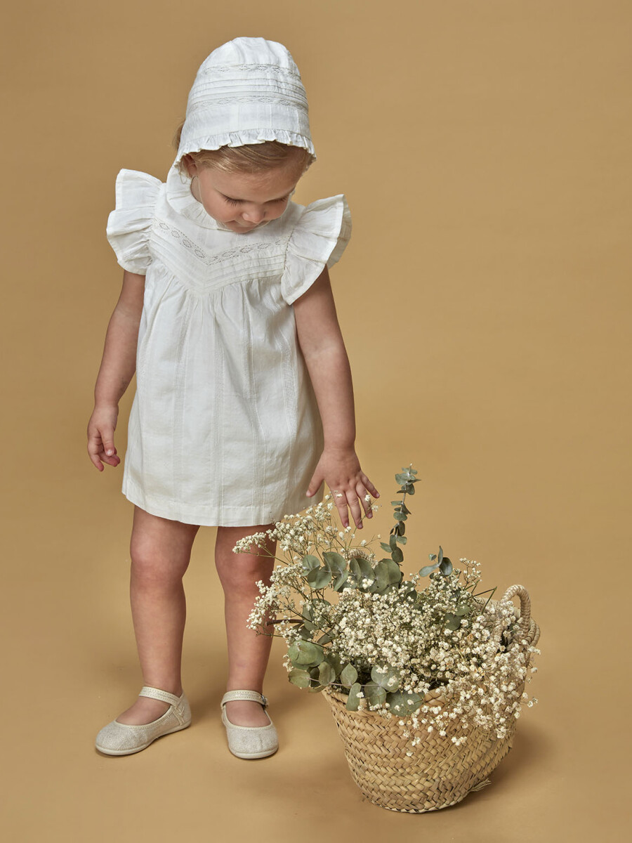 Conjunto De Blusa, Papa Paña Y Capota Blanco Roto