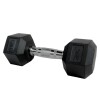 Mancuerna Hexagonal Recubierta De Goma 7.5Kg Negro