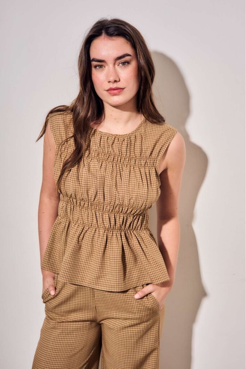 Blusa Fruncida - Marron 