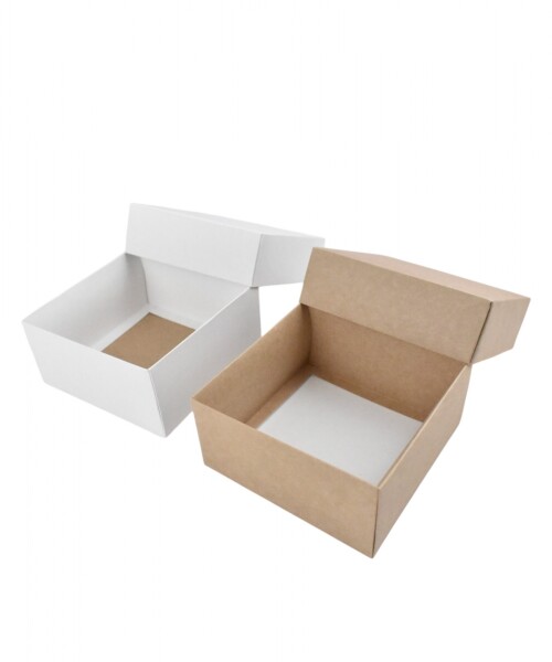 Caja Cuadrada 12x12x6 cm REVERSIBLE BLANCO MADERA