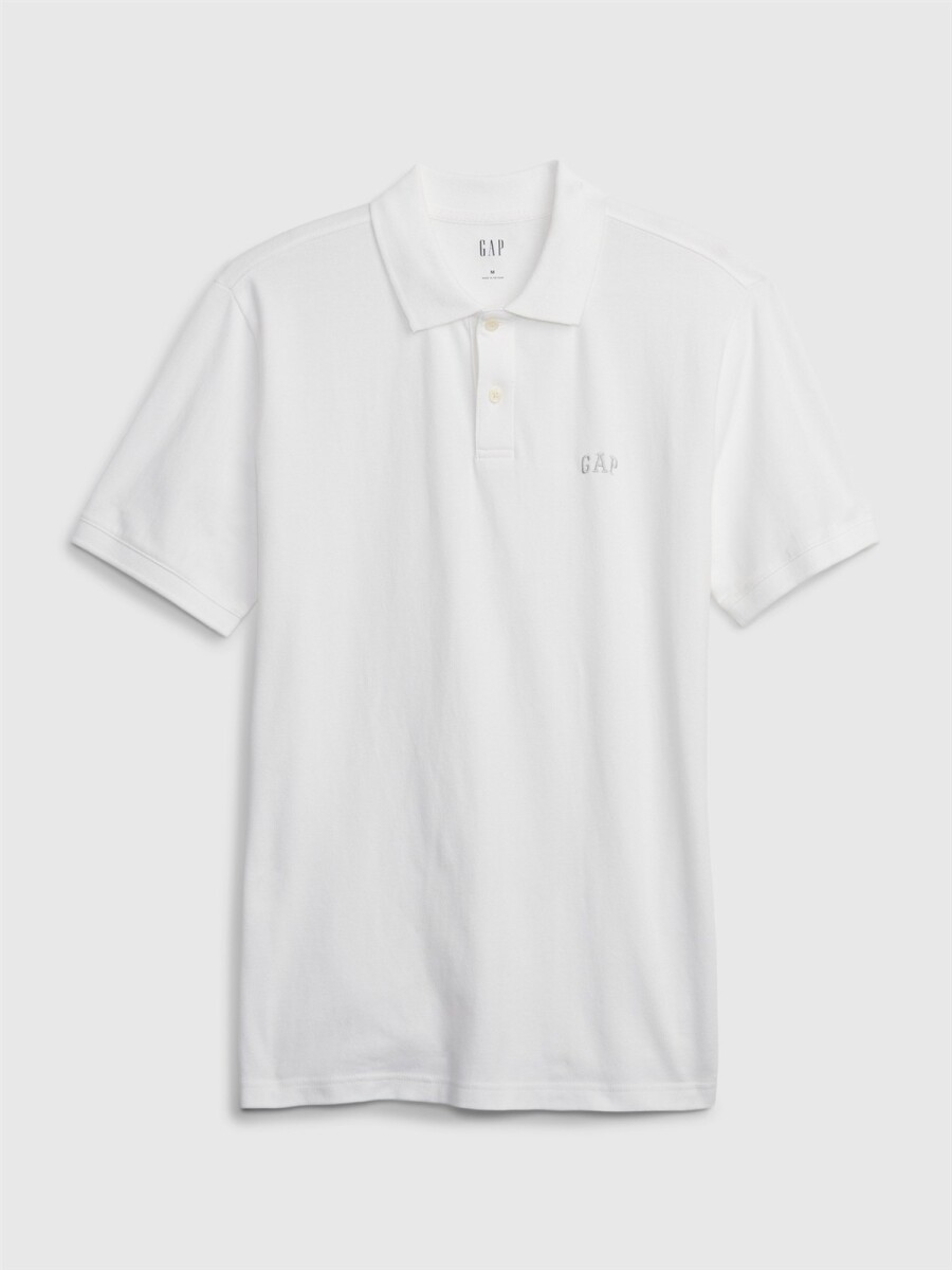 Remera Polo Logo Gap Hombre - Optic White 