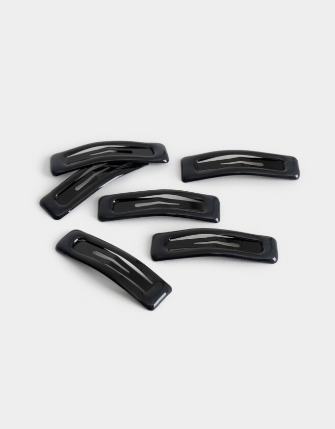 Hebillas Tic Tac Set por 6 Set De Hebillas Tic Tac - Negro