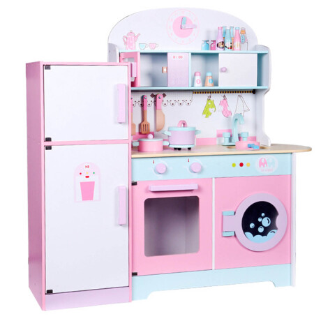 Cocina De Madera Completa Con Heladera Lavarropa Acc Jug007019