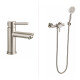 Juego Grifería Rione Brush Nickel Exterior GRIS-BRUSHED NICKEL
