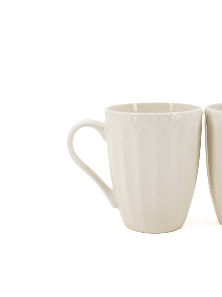 TAZA BLANCA LISTRAS SET X2 BLANCO
