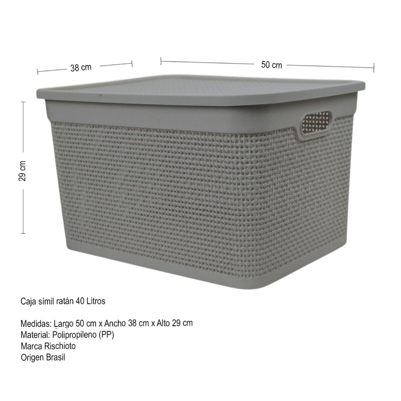 Caja simil ratán 40 lts CAPPUCCINO