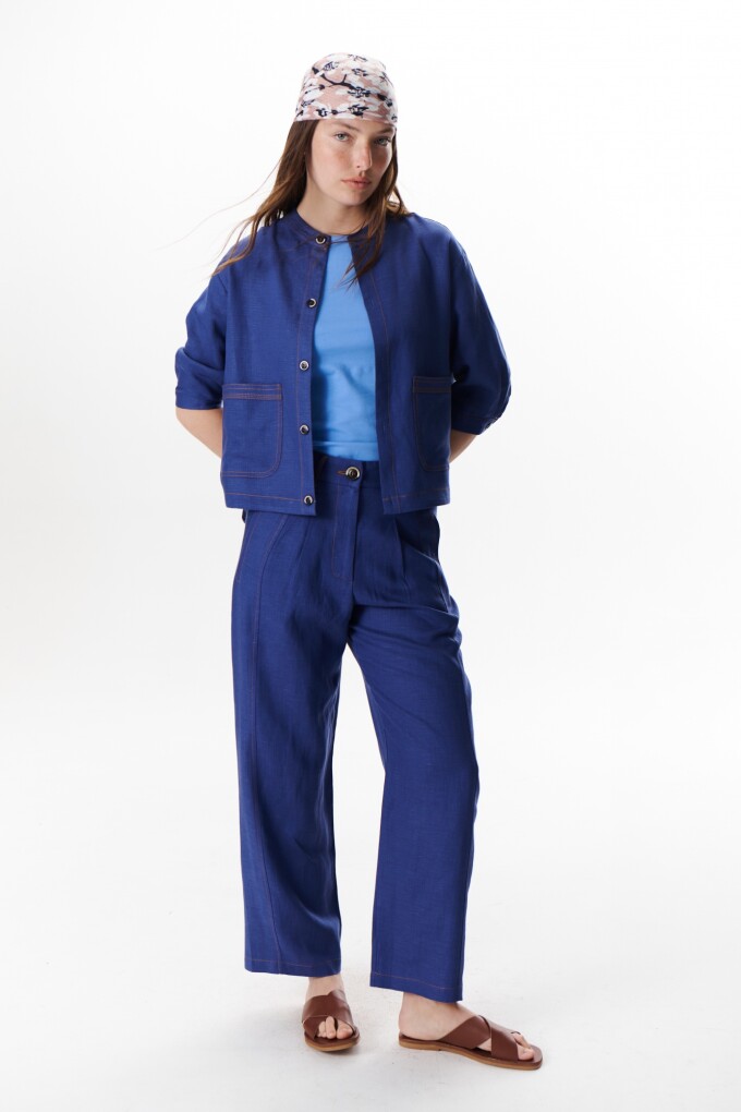 PANTALON LINO SOHO AZUL