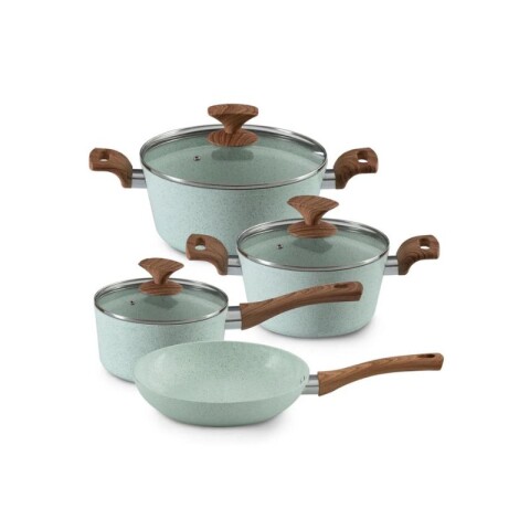 BATERÍA DE COCINA 7 PIEZAS CUORI RAGGIO Verde