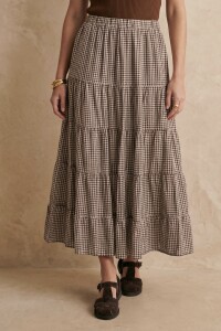 Falda Gingham Chocolate