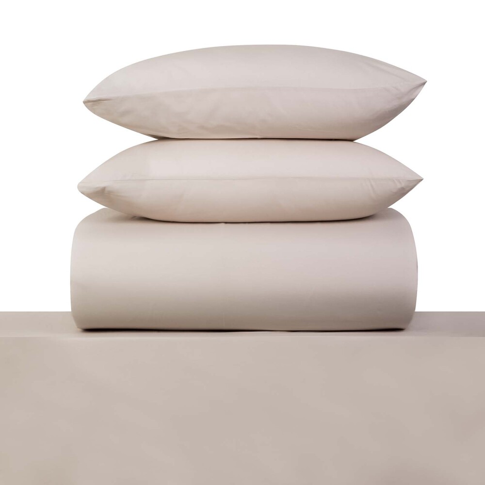 JUEGO DE SÁBANAS KING ALGODON NATURAL-BEIGE COTTON BASIC 180 HILOS BEIGE