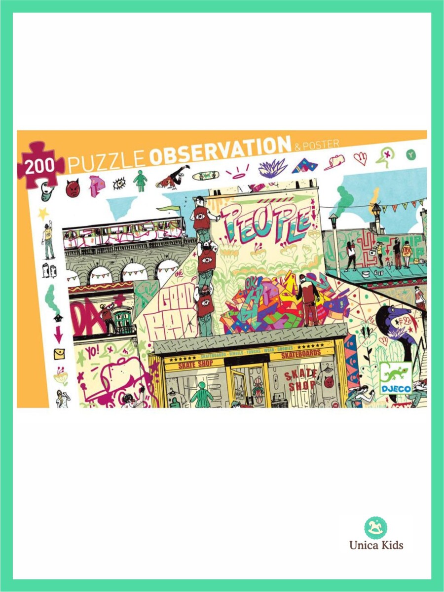 PUZZLE DE OBSERVACION STREET ART DJECO 200 PCS - UNICO 