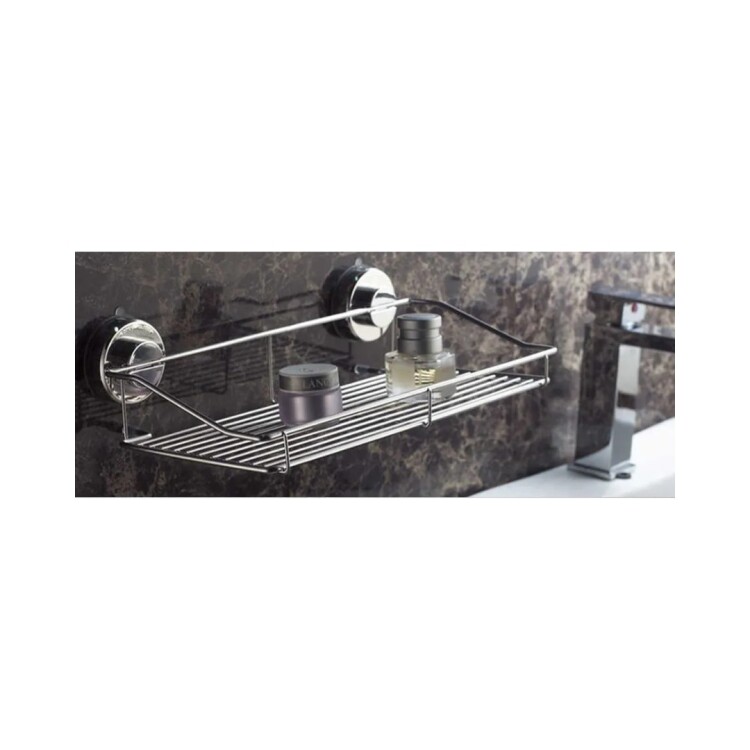 REPISA SOPORTE PARA BAÑO COCINA CON VENTOSA PLATEADO