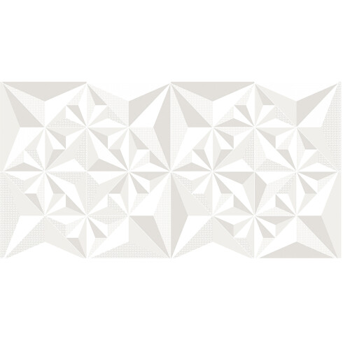 Semi gres blanco satinado decorado Relieve 63x120Cm pared GAMAS DE BLANCO