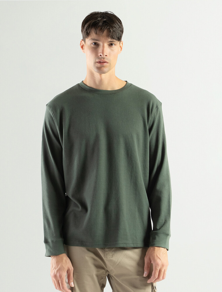 Remera Manga Larga Termal Oliva