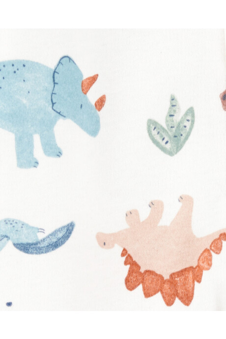 Pijama una pieza de algodón, con pie, diseño dinos Sin color