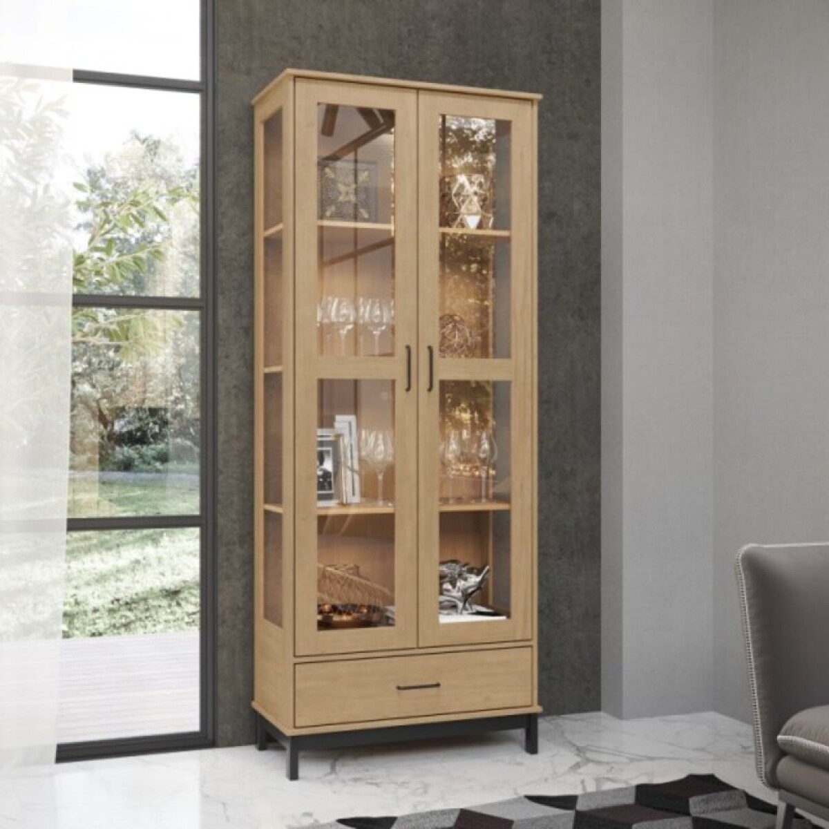 Cristalero 2 Puertas + 1 Cajón Madrid 