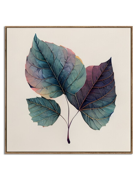 CUADRO CANVAS 40x40cm MARCO HOJA POPLAR COLORES 2 CUADRO CANVAS 40x40cm MARCO HOJA POPLAR COLORES 2