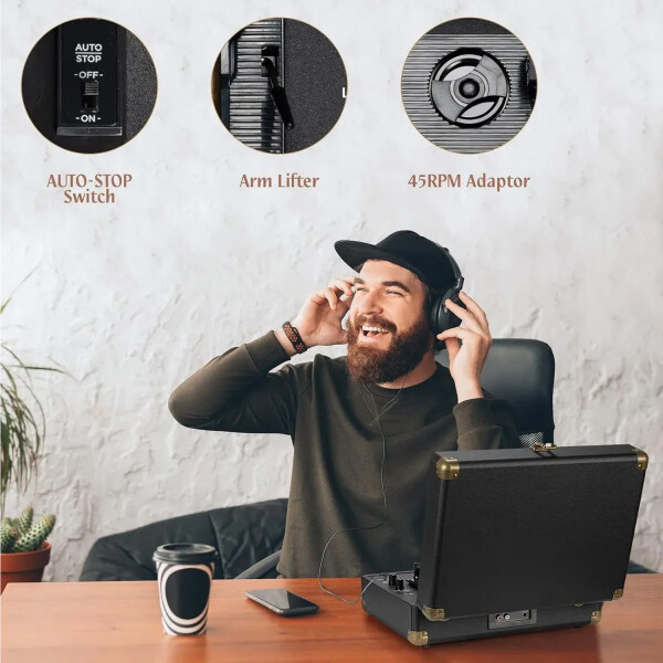 Tocadiscos Bandeja Para Vinilos Bluetooth Con Parlantes R609 BANDEJA VINILO R609 C/BLUETOOTH Y PARLAN