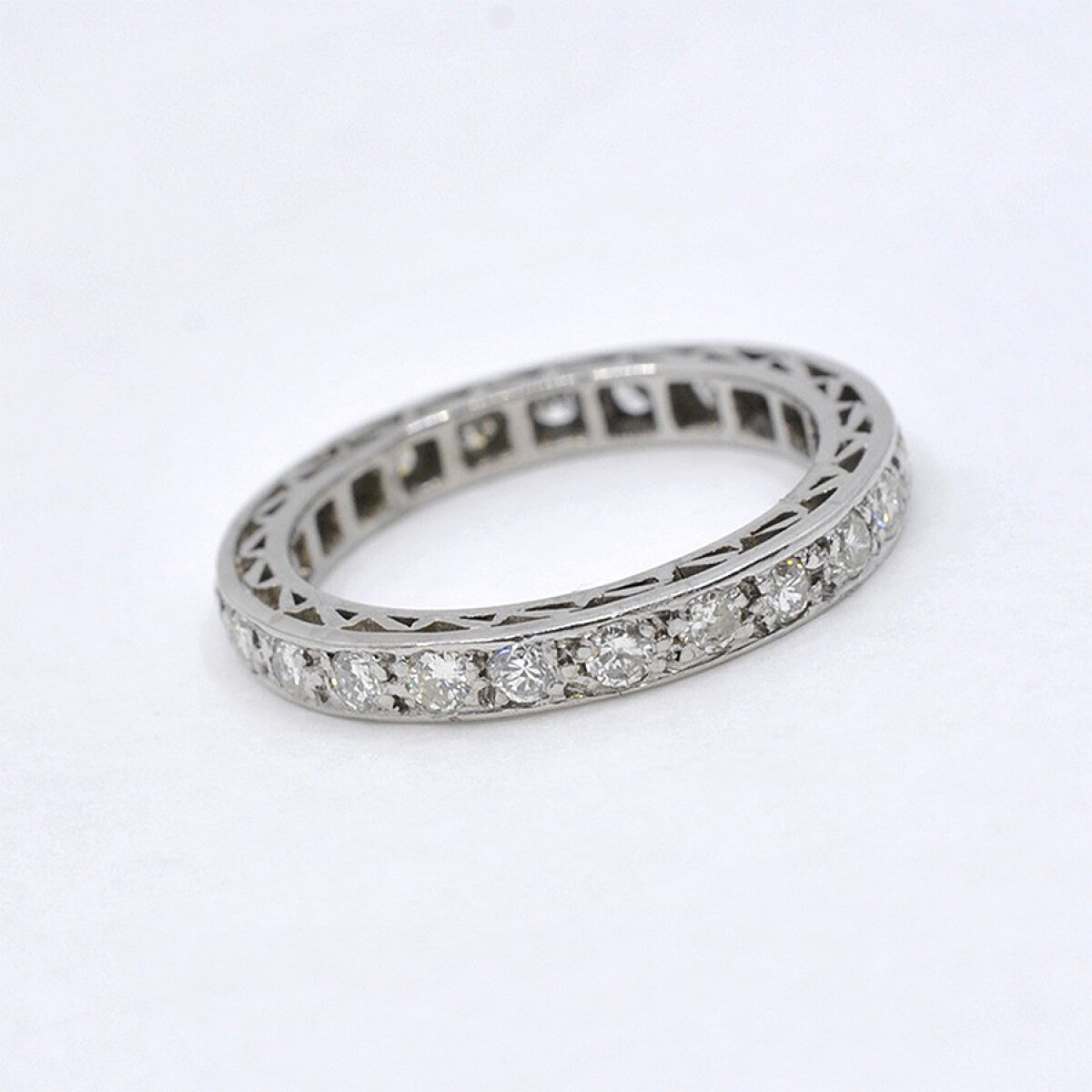 Anillo Sin Fin Antiguo En Oro 18K Y Brillantes 