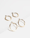 Aros Argollas Set Set De Argollas Clásicas - Dorado