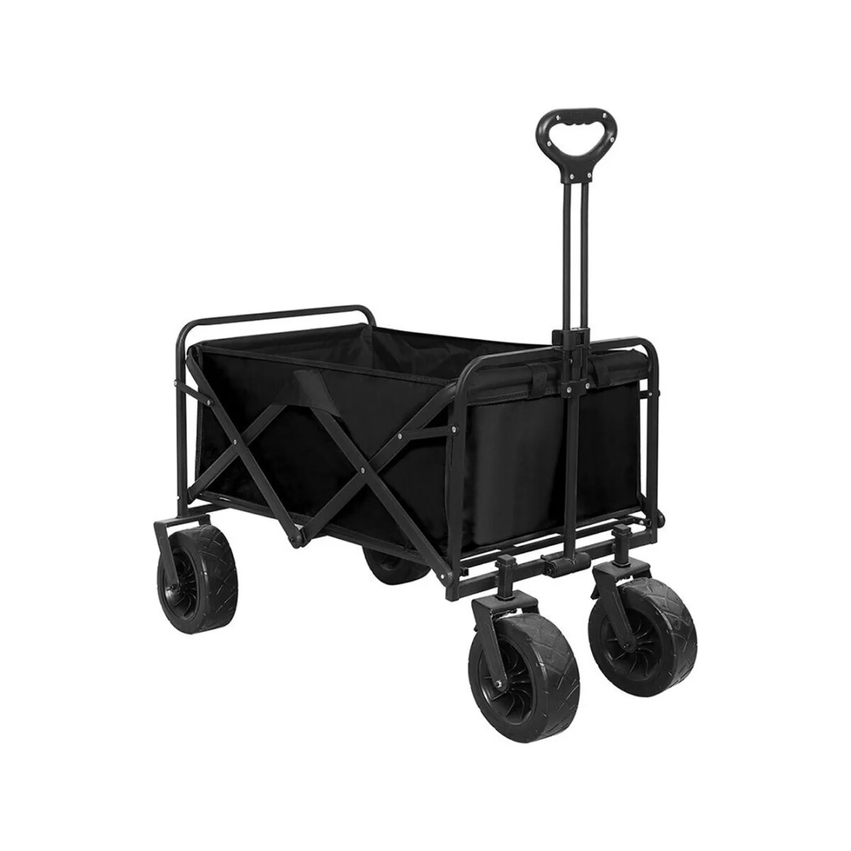 Carrito Plegable Con Ruedas 70 Cm X 45 Cm - Negro 