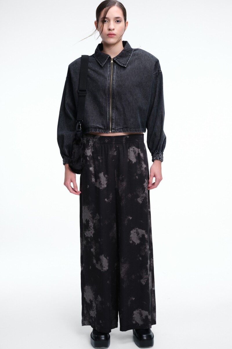 PANT RELAXED PRINT Negro