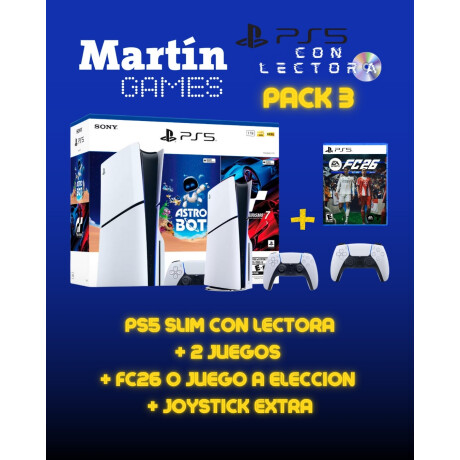 CONSOLA Playstation 5 PS5 SLIM CON LECTORA + ASTROBOT + GT7 + FC 26 O JUEGO A ELECCIÓN + JOYSTICK ORIGINAL EXTRA CONSOLA Playstation 5 PS5 SLIM CON LECTORA + ASTROBOT + GT7 + FC 26 O JUEGO A ELECCIÓN + JOYSTICK ORIGINAL EXTRA