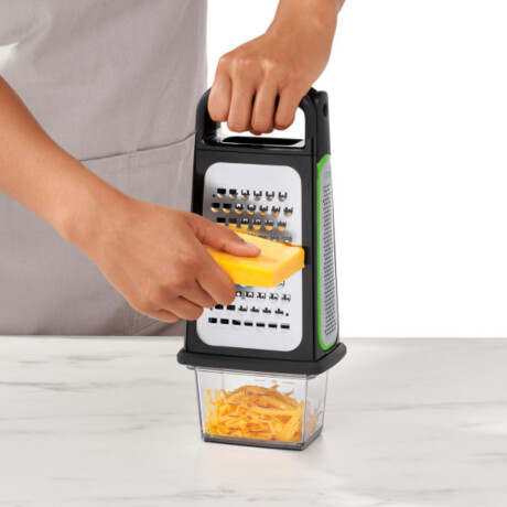 Rallador OXO con recipiente y Zester Extraible Acero Inoxidable