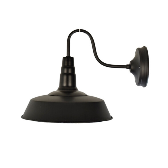 Aplique de pared vintage tipo campana, negro Ø26cm ZV0954