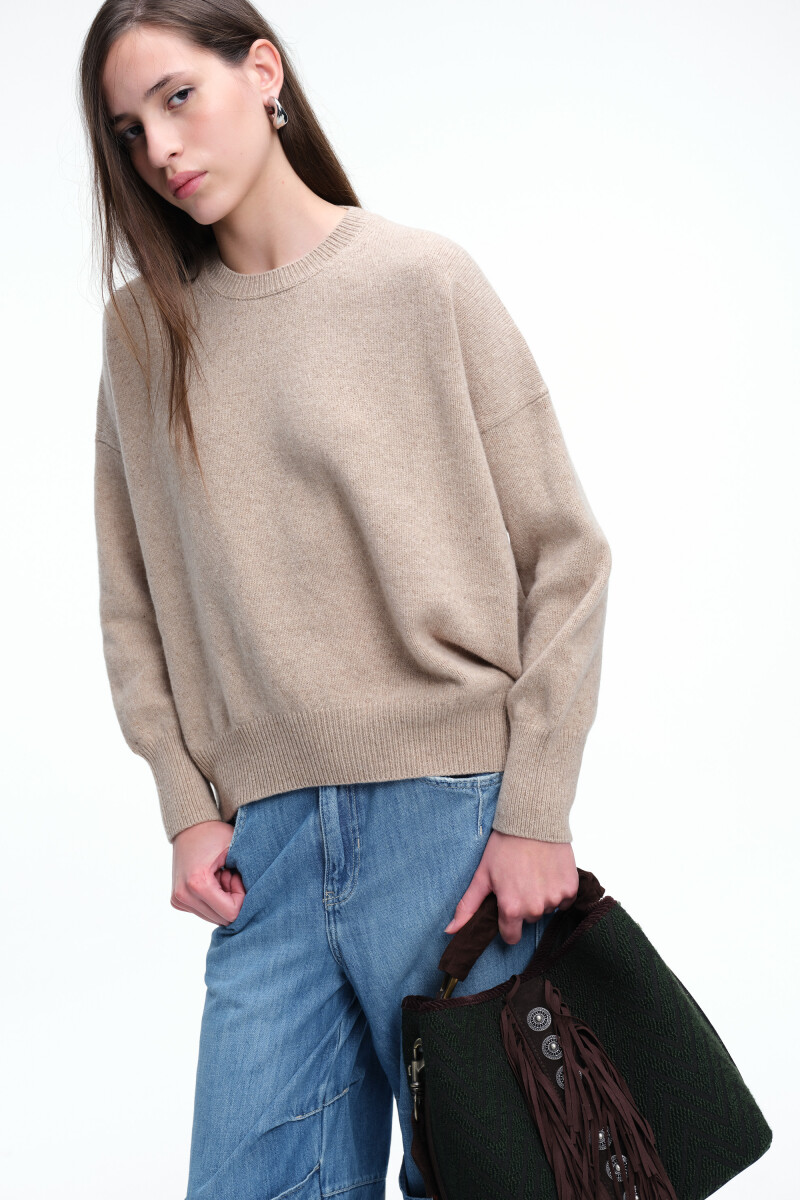 SWEATER CREW Beige